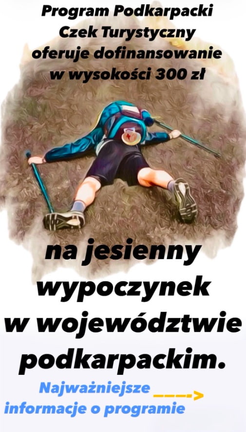 Grafika informacyjna programu Podkarpacki Czek Turystyczny 2026